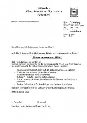 Einladung-Alternative Wege Abitur 2015