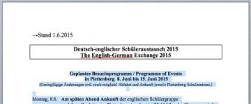 Deutsch-englischer Schüleraustausch 2015 - The English-German Exchange 2015